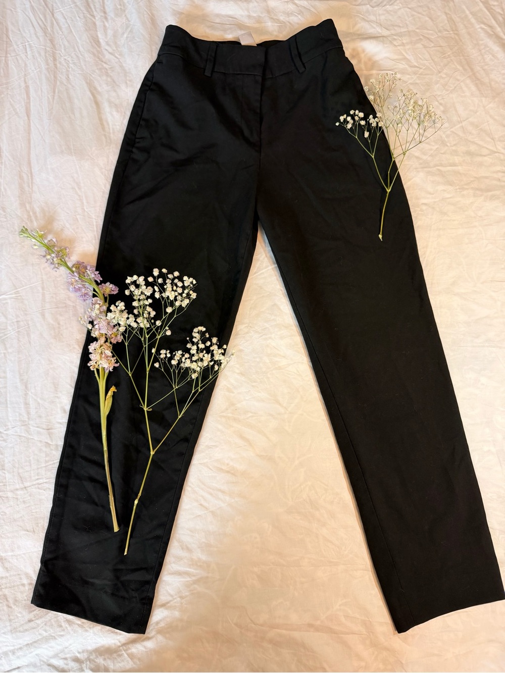 H&M Black Straight-Leg Women's Trousers